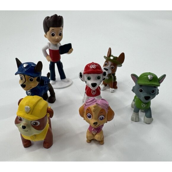 Paw Patrol Figures Lot of 7 Ryder Chase Skye Marshall PVC Cake Topper Toys - Picture 3 of 6